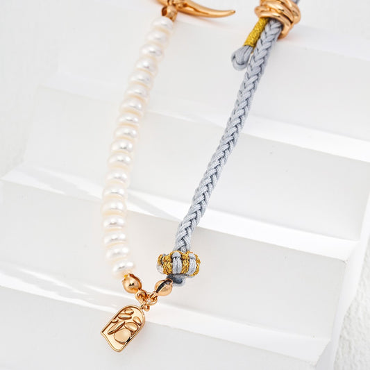 Hemp Rope&Pearl Bracelet