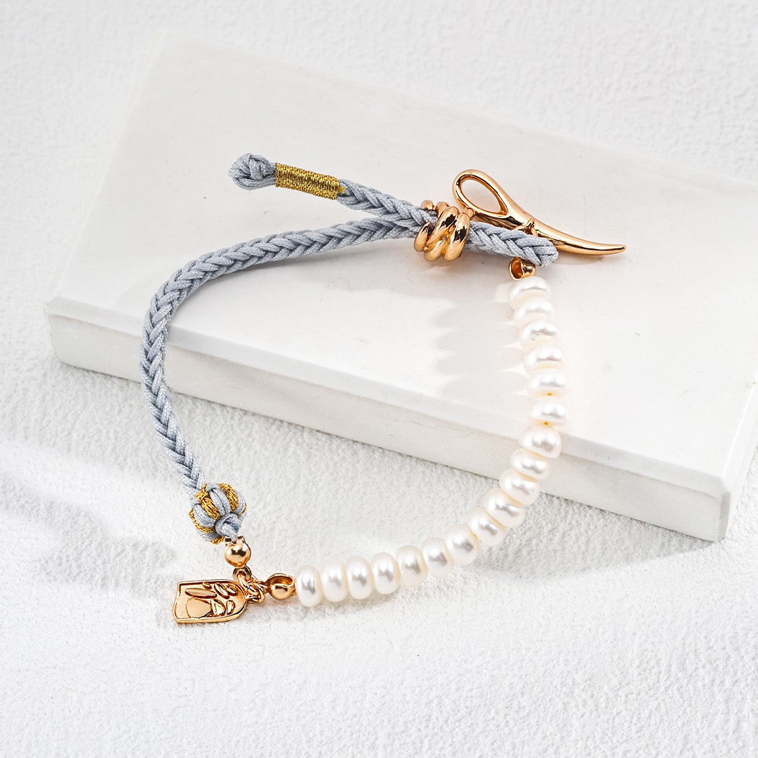 Hemp Rope&Pearl Bracelet