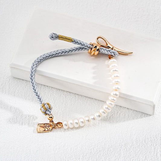 Hemp Rope&Pearl Bracelet