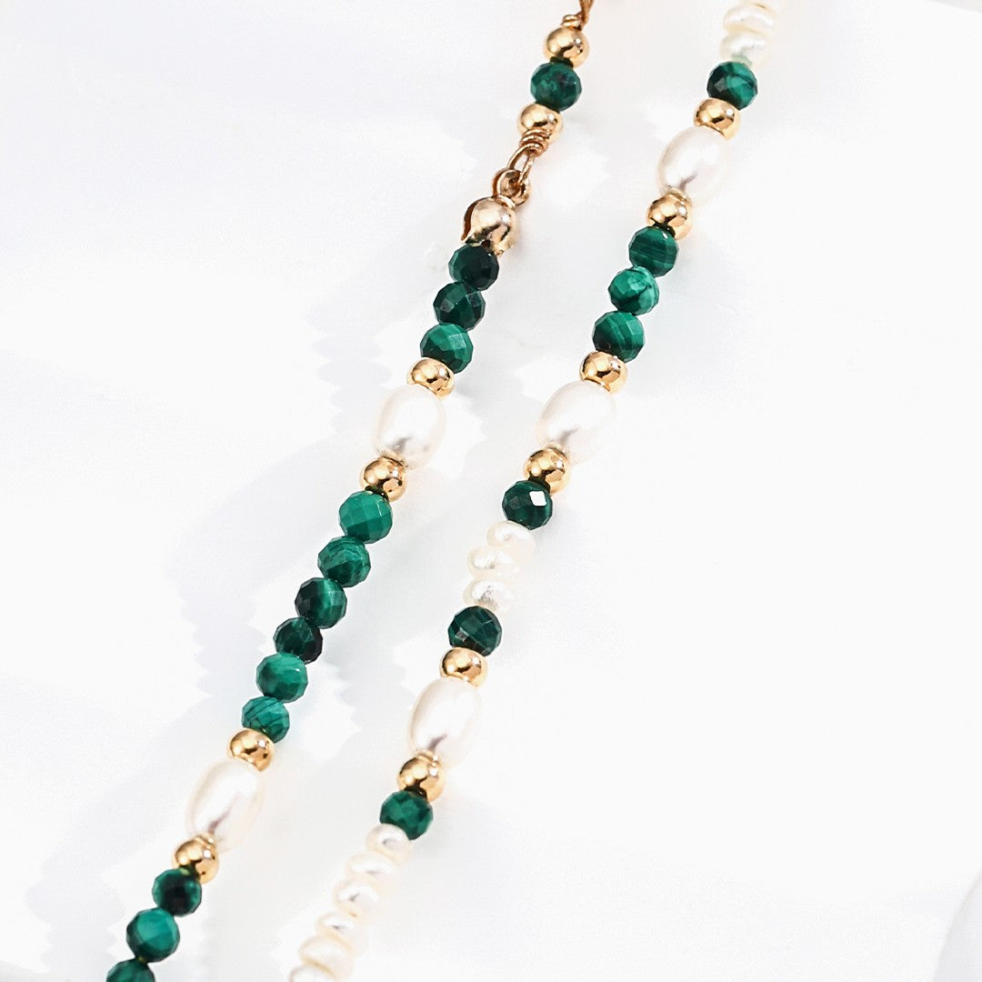 Malachite&Pearl Necklace Ⅱ