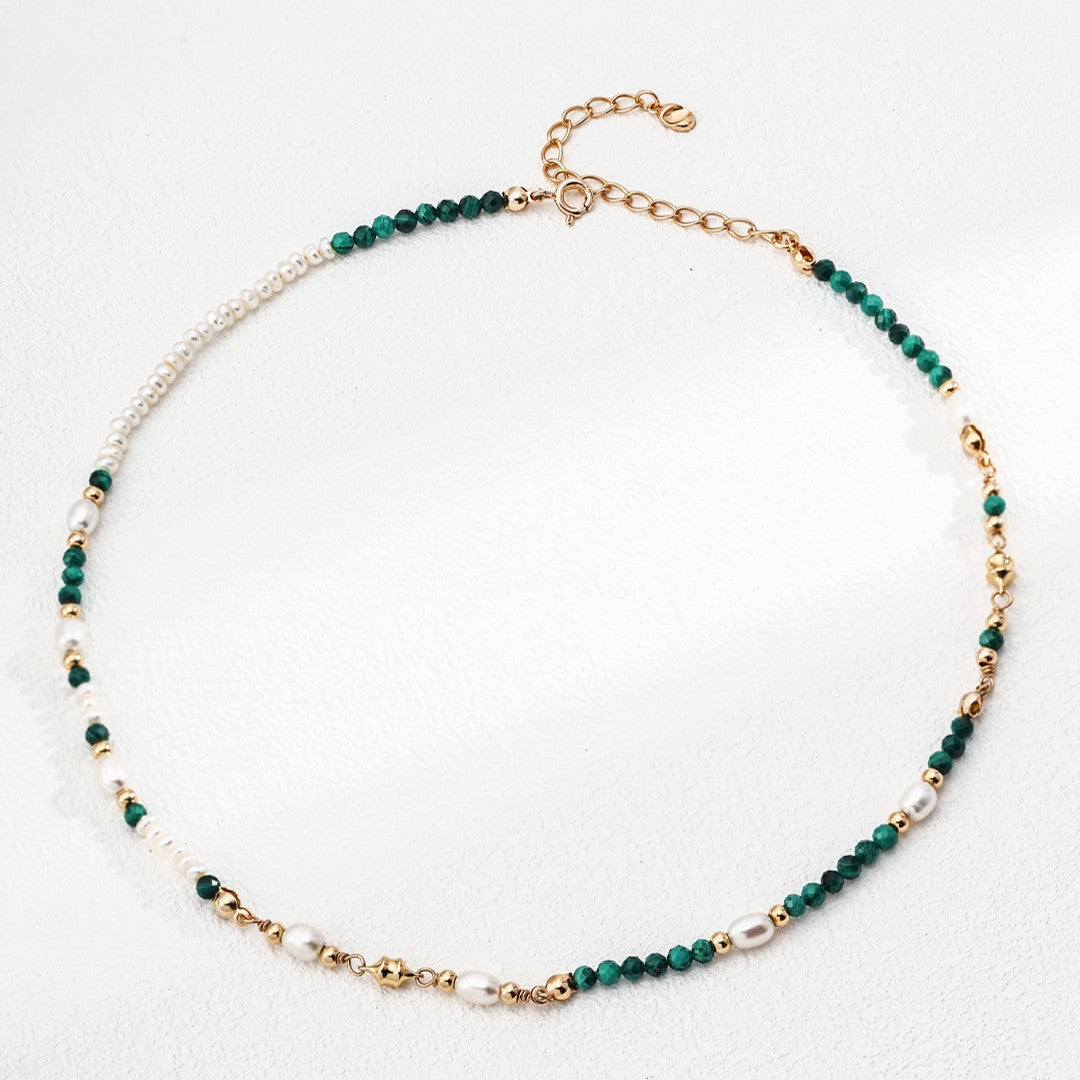 Malachite&Pearl Necklace Ⅱ