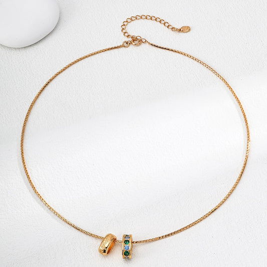 Double Ring Pendant Necklace