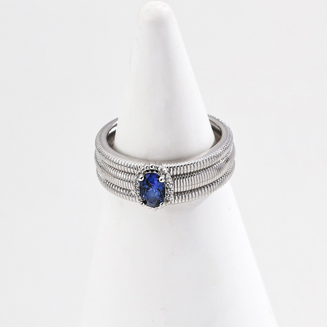 Synthetic Zircon Inlaid Ring Ⅰ