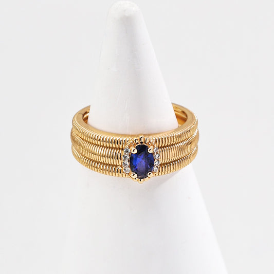 Synthetic Zircon Inlaid Ring Ⅰ
