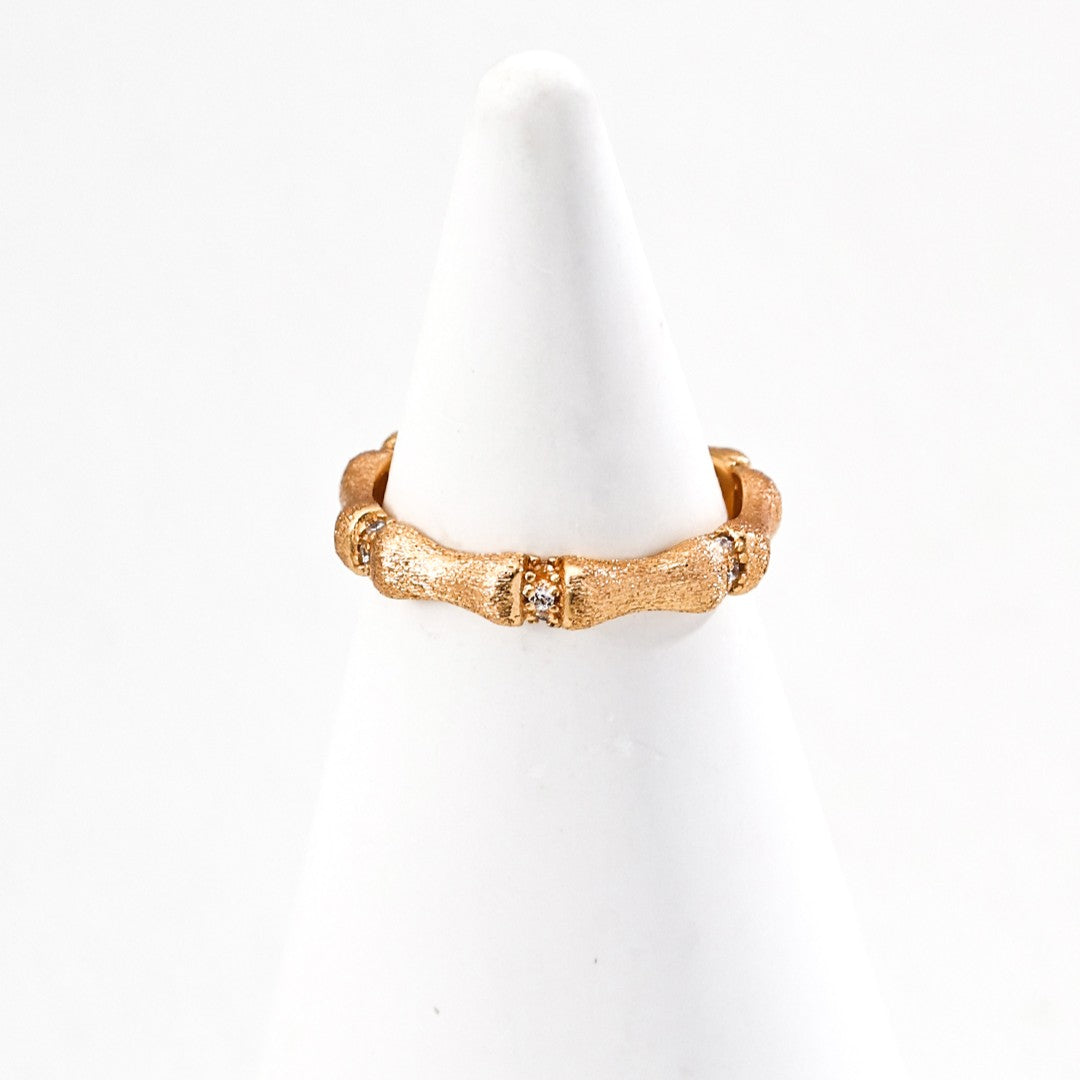 Zircon Inlaid Bamboo Ring