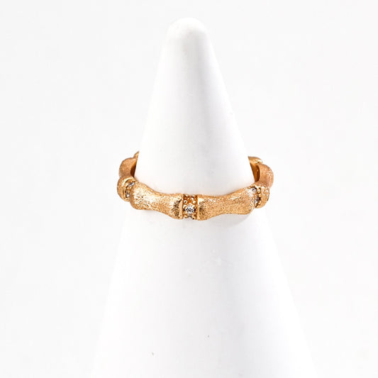Zircon Inlaid Bamboo Ring