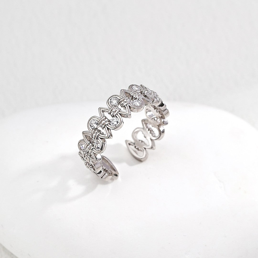 Synthetic Zircon Inlaid Ring Ⅲ