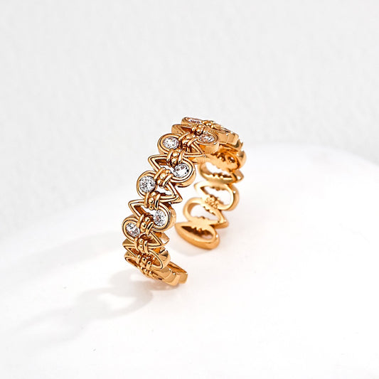 Synthetic Zircon Inlaid Ring Ⅲ