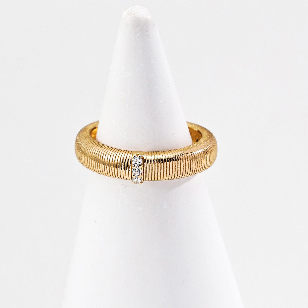 Synthetic Zircon Inlaid Ring Ⅳ