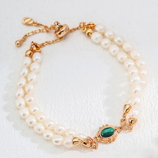 Pearl＆Malachite Bracelet Ⅰ