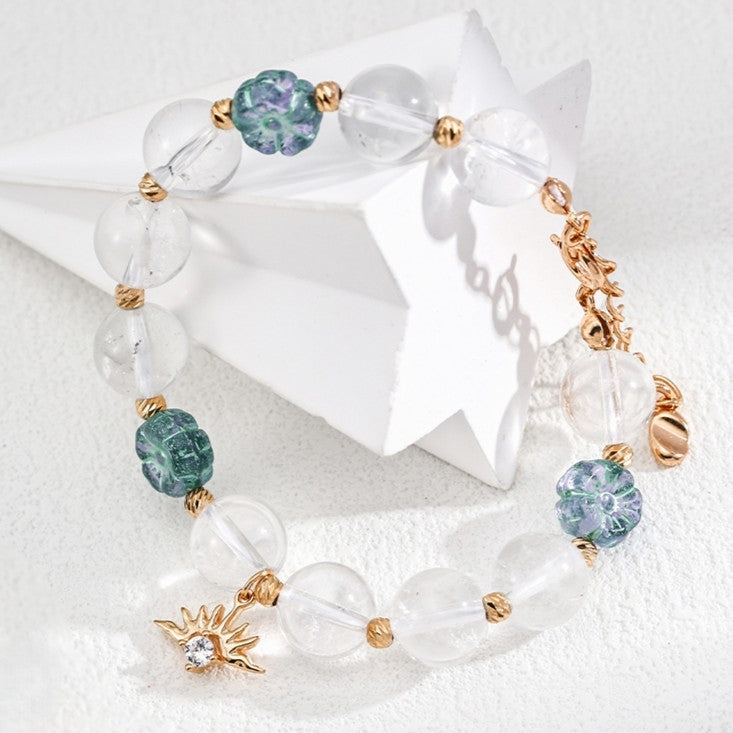 White Crystal＆Colored Glaze Bracelet