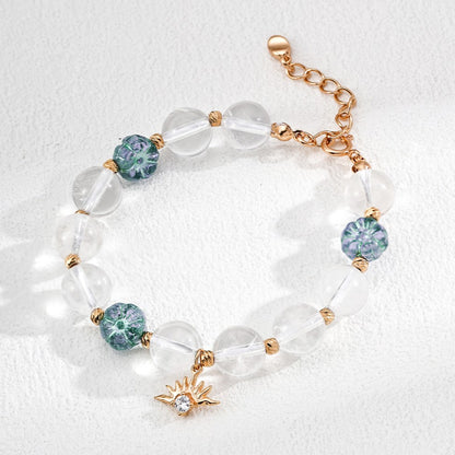 White Crystal＆Colored Glaze Bracelet