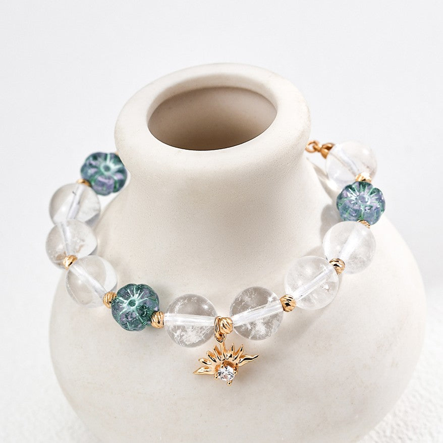 White Crystal＆Colored Glaze Bracelet