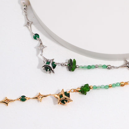 Strawberry Crystal＆Zircon Necklace