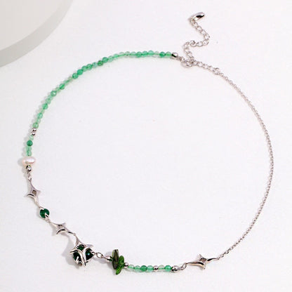 Strawberry Crystal＆Zircon Necklace