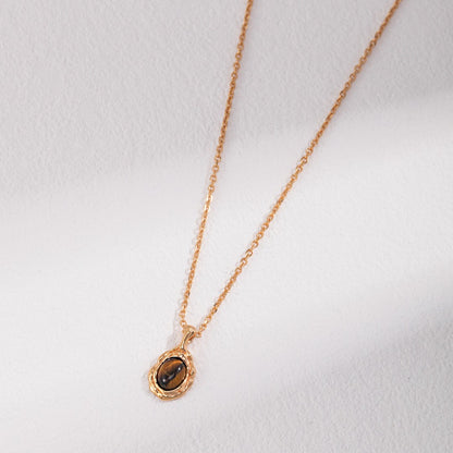Tiger-Eye Stone Pendant Necklace Ⅰ