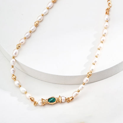 Malachite＆Pearl Necklace Ⅰ