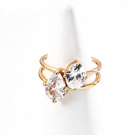 Double Circle Zircon Ring
