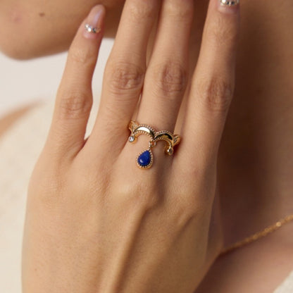 Lapis Lazuli Crown Ring