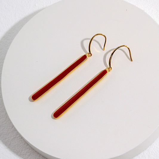 Red Enamel Earrings Ⅰ