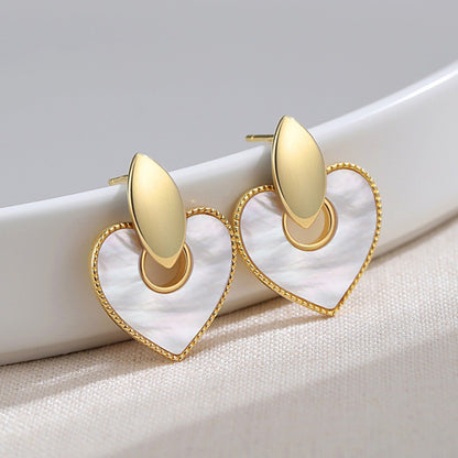 Heart Shaped Shell Earrings