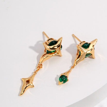 Asymmetrical Four Pointed Star Earrings