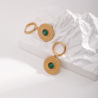 Chalcedony Inlaid Earrings