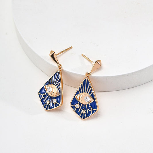 Blue Enamel Earrings Ⅰ