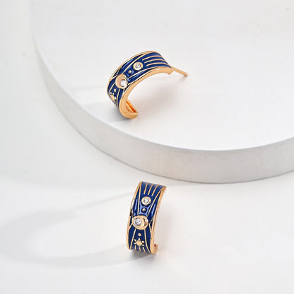 Blue Enamel Earrings Ⅱ