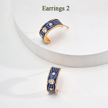 Blue Enamel Jewelry SetⅠ