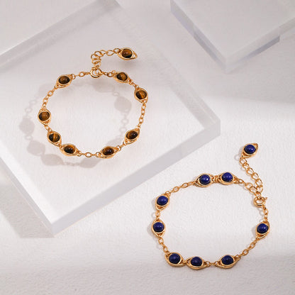 Tiger-Eye Stone/Lapis Lazuli Bracelet