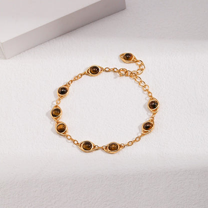 Tiger-Eye Stone/Lapis Lazuli Bracelet