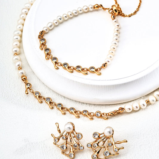 Pearl＆Zircon Jewelry Set