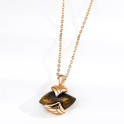 Tiger-Eye Stone Pendant Necklace Ⅱ