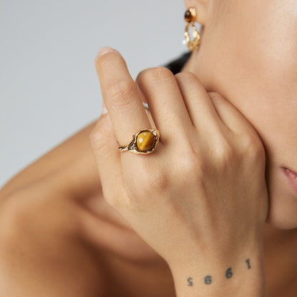 Tiger-Eye Stone Ring Ⅰ