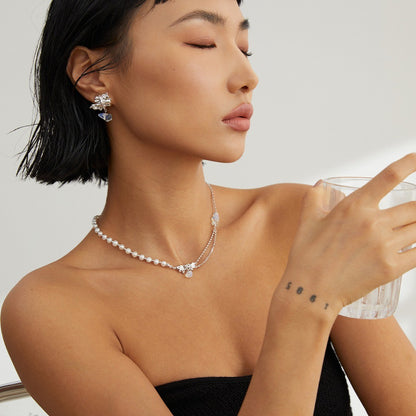 Pearl＆Opal Irregular Necklace