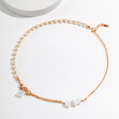 Pearl＆Opal Irregular Necklace