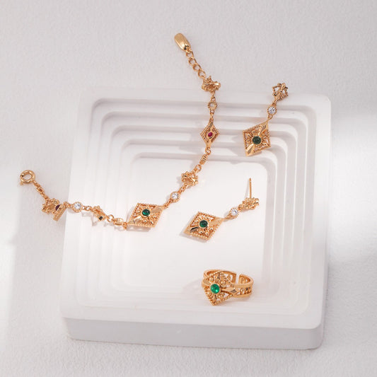 Zircon Inlaid Jewelry Set