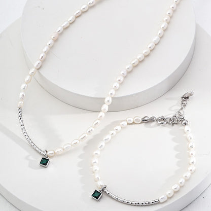 Green Zircon Pendant Jewelry Set