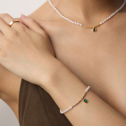 Green Zircon Pendant Jewelry Set