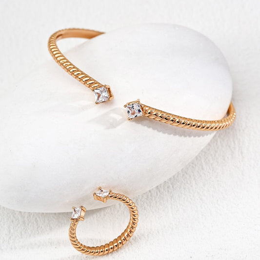 Zircon Inlaid Jewelry Set