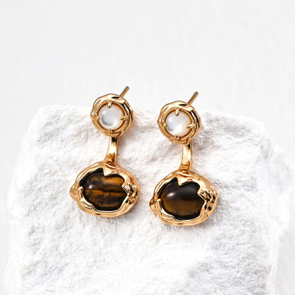 Tiger-Eye Stone Earrings Ⅱ