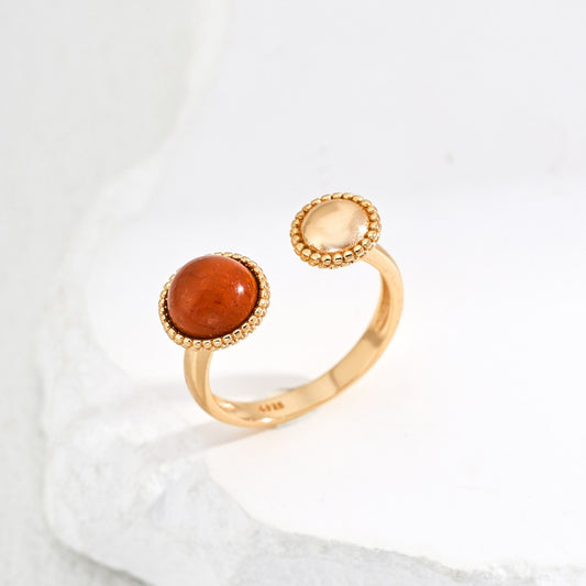 Red Quartz Jade Ring
