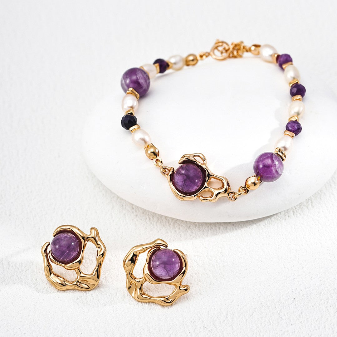 Amethyst＆Pearl Jewelry Set