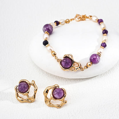 Amethyst＆Pearl Jewelry Set