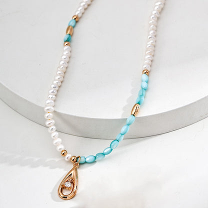 Pearl Blue Shell Necklace
