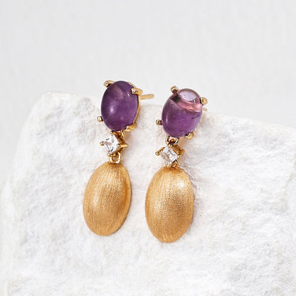 Amethyst/Shell Inlaid Jewelry Set