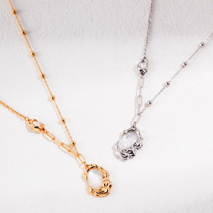 Shell Inlaid Pendant Necklace Ⅱ