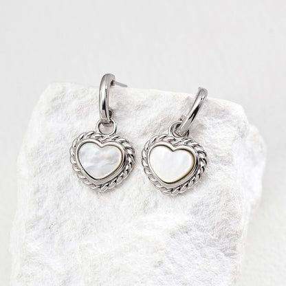 Heart Shaped Shell Pendant Earrings