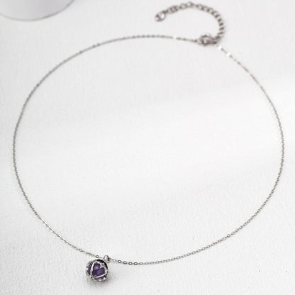 Amethyst/Azurite Pendant Necklace